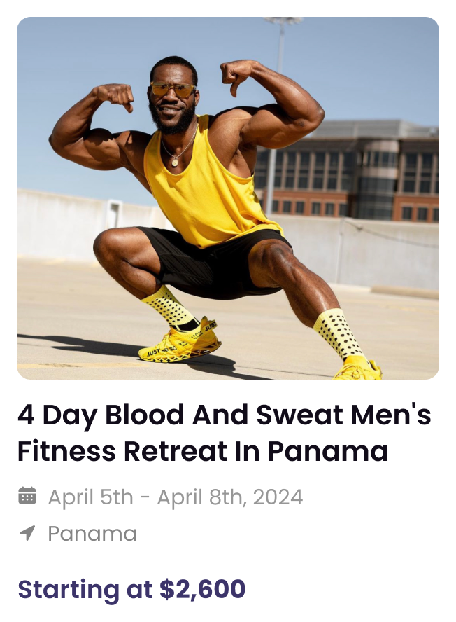 Panama Mens Fitness Retreat booking card