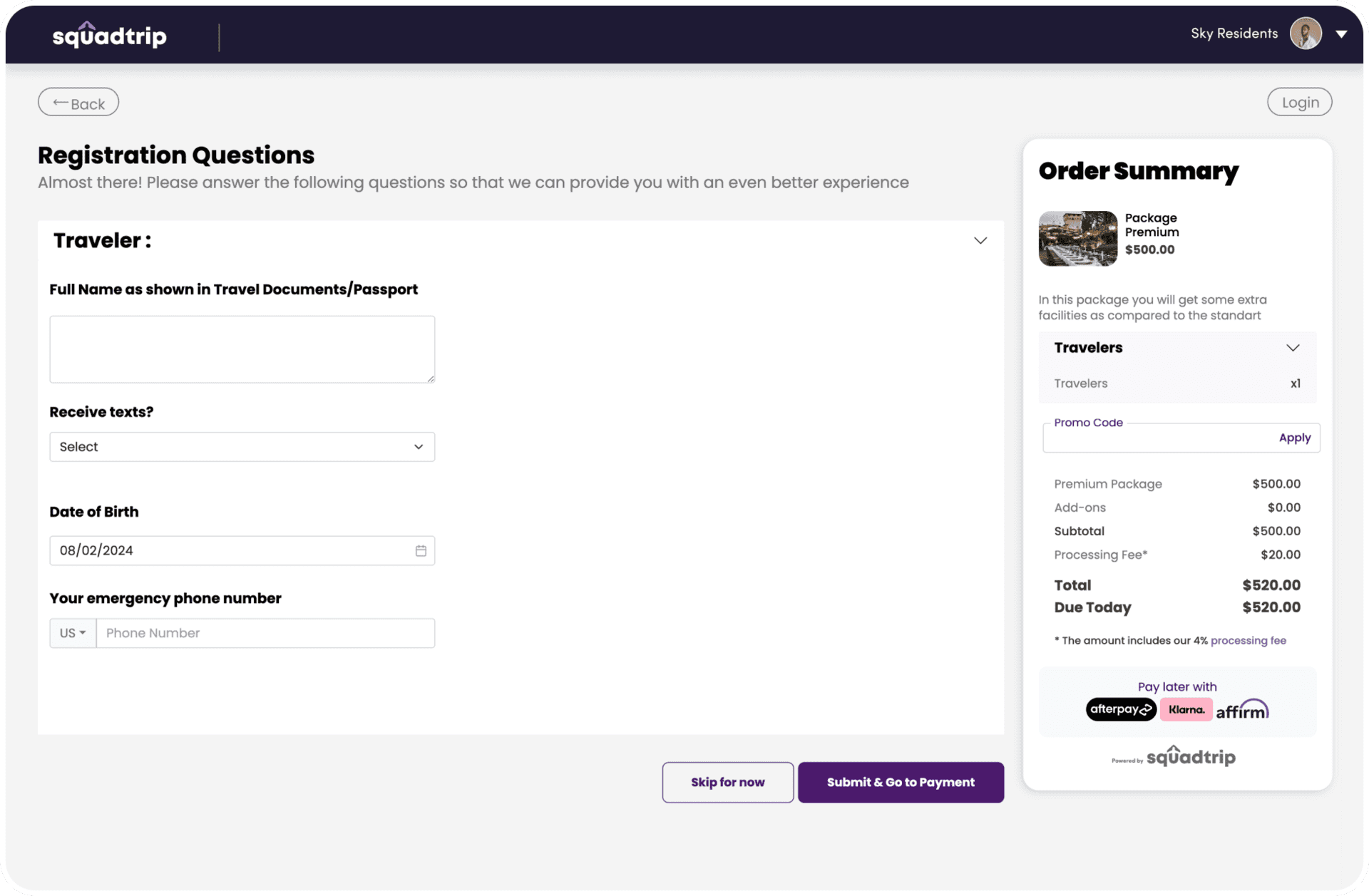 Registration questions