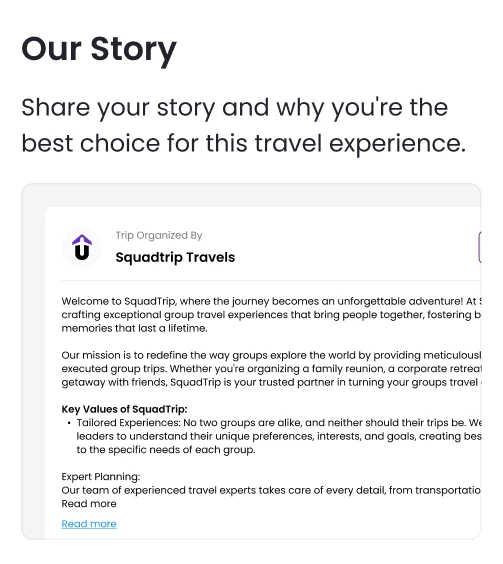SquadTrip|Create Stunning Trip Landing Pages in 5 minutes with SquadTrip