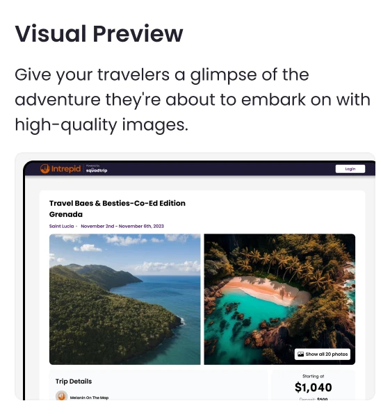 SquadTrip|Create Stunning Trip Landing Pages in 5 minutes with SquadTrip